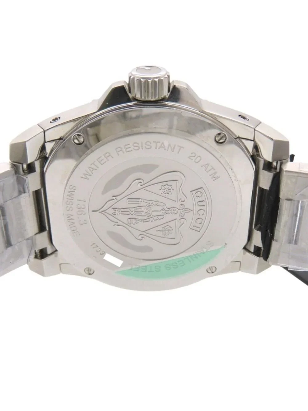 Gucci Dive 136.3 Quartz Watch Stainless Steel White Dial